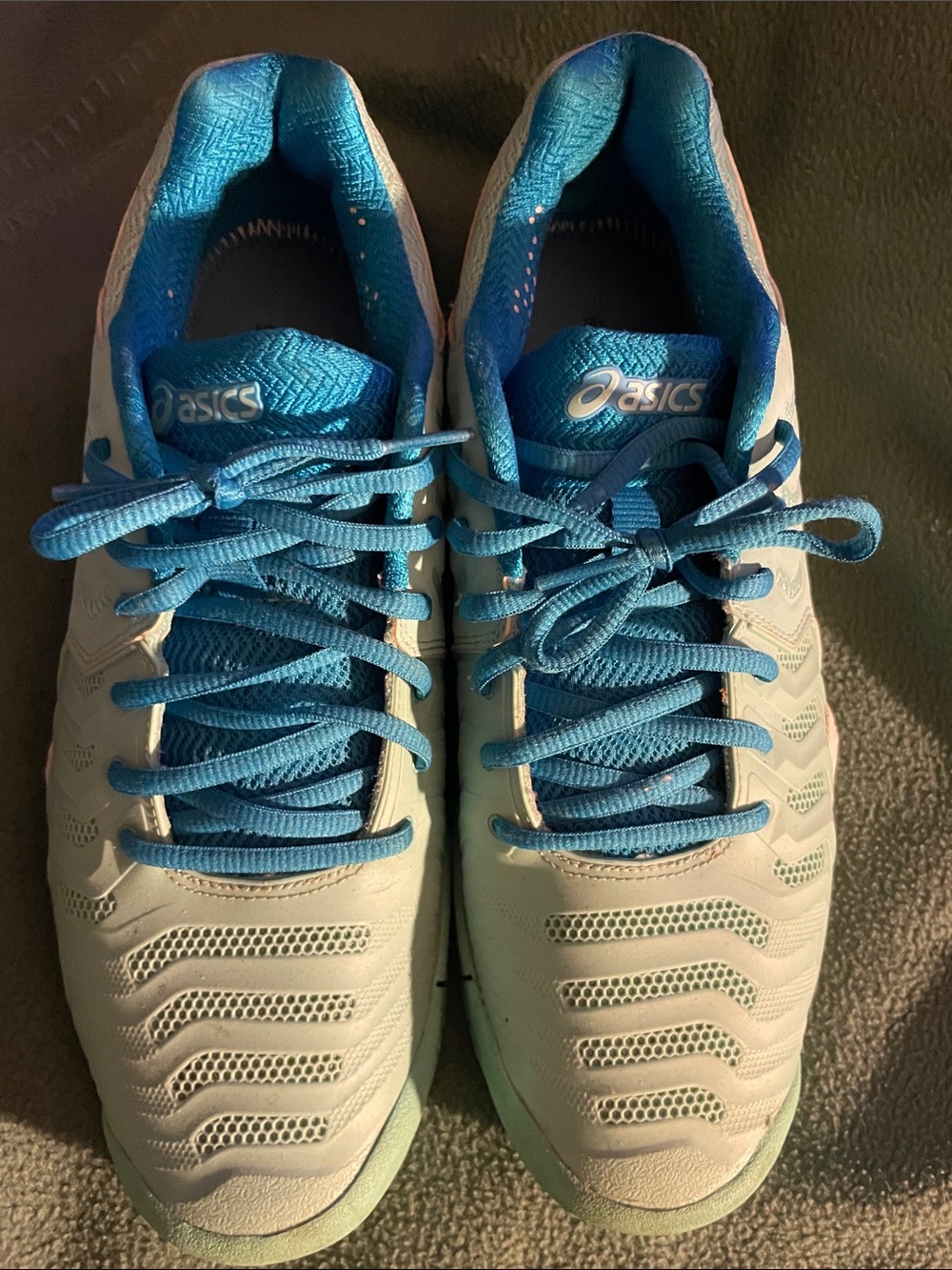 ASICS Kids White and Blue Athletic Sneakers